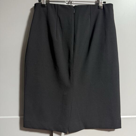 VINCE Women Elastic Waist Back Slit Zipper Stretch Pencil Skirt Black 8 Career - Picture 2 of 7